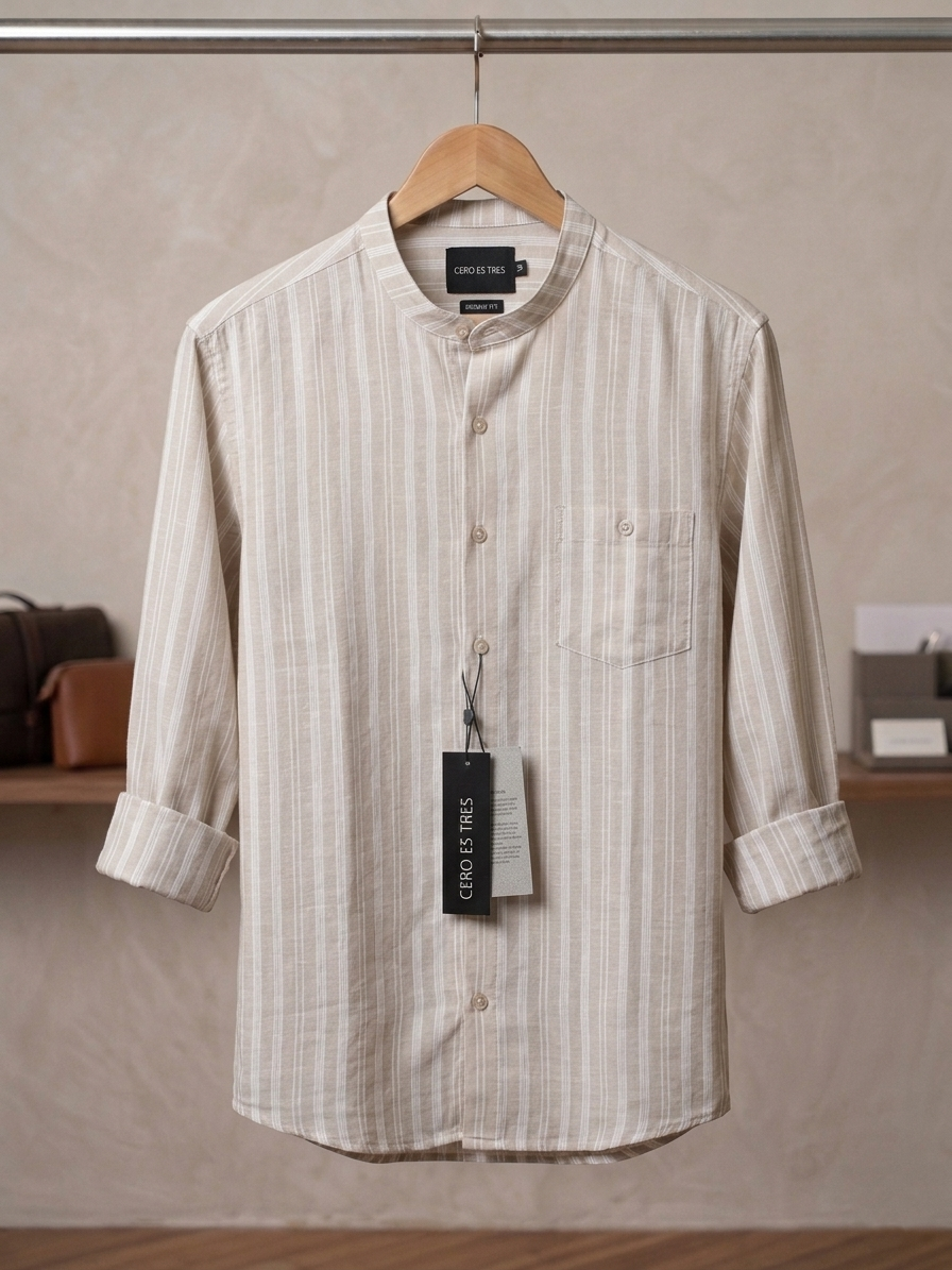 6531MAOMLBE - CAMISA CHAI BEIGE